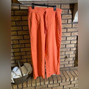 Artisan crafted by democracy orange crop linen pant‎